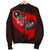 Chuuk Men's Bomber Jacket - Polynesian Hook And Hibiscus (Red) - Polynesian Pride