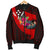 Kosrae Men's Bomber Jacket - Polynesian Hook And Hibiscus (Red) - Polynesian Pride