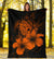 Hawaii Hibiscus Premium Blanket - Turtle Map - Orange - Polynesian Pride