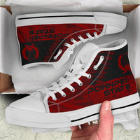Pohnpei State High Top Shoes - Red Color Symmetry Style - Polynesian Pride