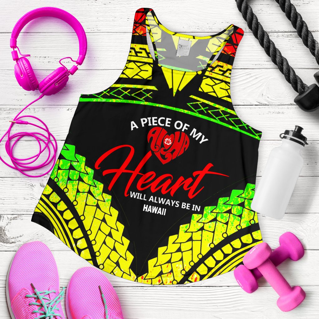 Hawaii Women's Racerback Tank - A Piece Of My Heart Art - Polynesian Pride