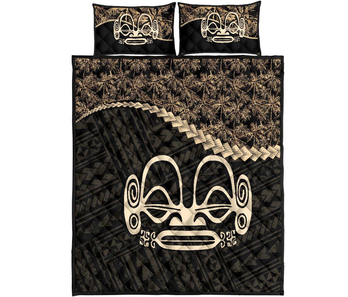 Marquesas Islands Polynesian Quilt Bed Set Golden Coconut Golden - Polynesian Pride