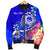 FSM Custom Personalised Men's Bomber Jacket - Turtle Plumeria (Blue) - Polynesian Pride