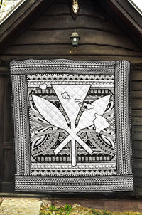 Hawaii Polynesian Kanaka Maoli Premium Quilt White - Polynesian Pride