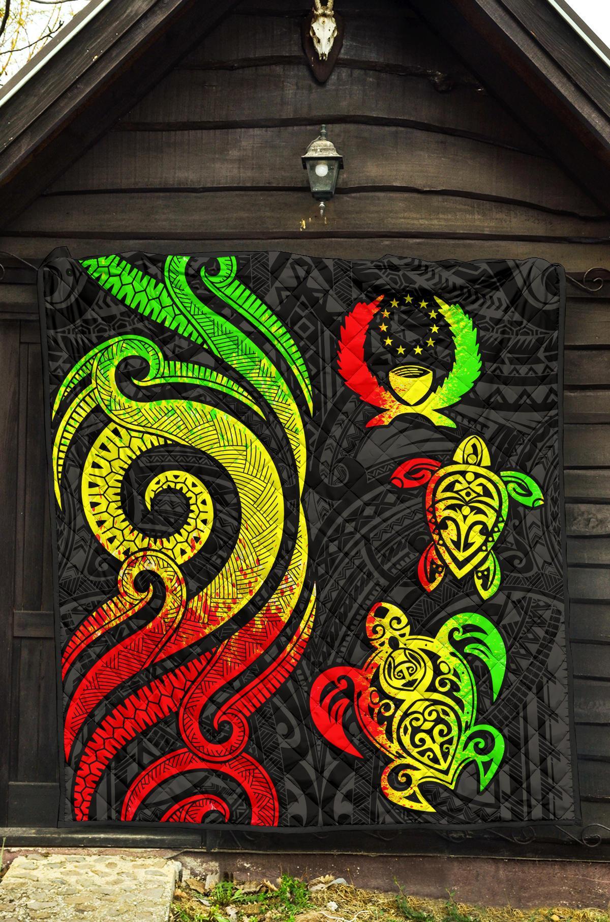 Pohnpei Premium Quilt - Reggae Tentacle Turtle - Polynesian Pride