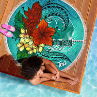 Papua New Guinea Beach Blanket - Custom Personalised Tropical Flowers Style - Polynesian Pride