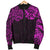 New Zealand Women's Bomber Jacket, Maori Polynesian Tattoo Purple - Polynesian Pride