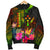 Kosrae Polynesian Men's Bomber Jacket - Hibiscus and Banana Leaves - Polynesian Pride