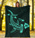 Hawaii Shark Turquoise Polynesian Premium Blanket - Polynesian Pride