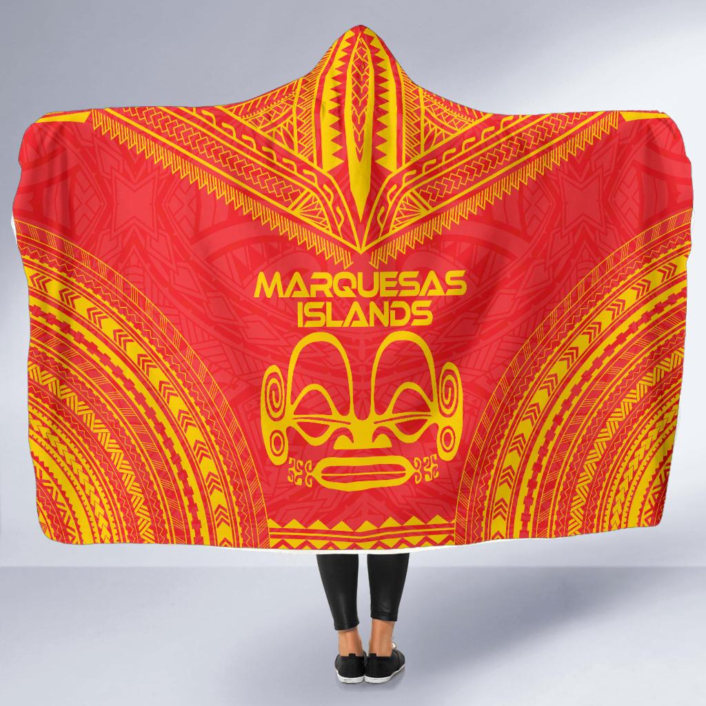 Marquesas Islands Flag Polynesian Chief Hooded Blanket - Polynesian Pride