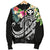 Polynesian Hawaii Kanaka Maoli Men's Bomber Jacket - Summer Plumeria (Black) - Polynesian Pride