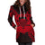 Tuvalu Polynesian Hoodie Dress Map Red - Polynesian Pride