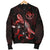 Hawaii Polynesian Men's Bomber Jacket - Turtle With Blooming Hibiscus Red - Polynesian Pride