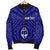 Guam Personalised Men's Bomber Jacket - Guam Seal With Polynesian Tattoo Style (Blue) - Polynesian Pride