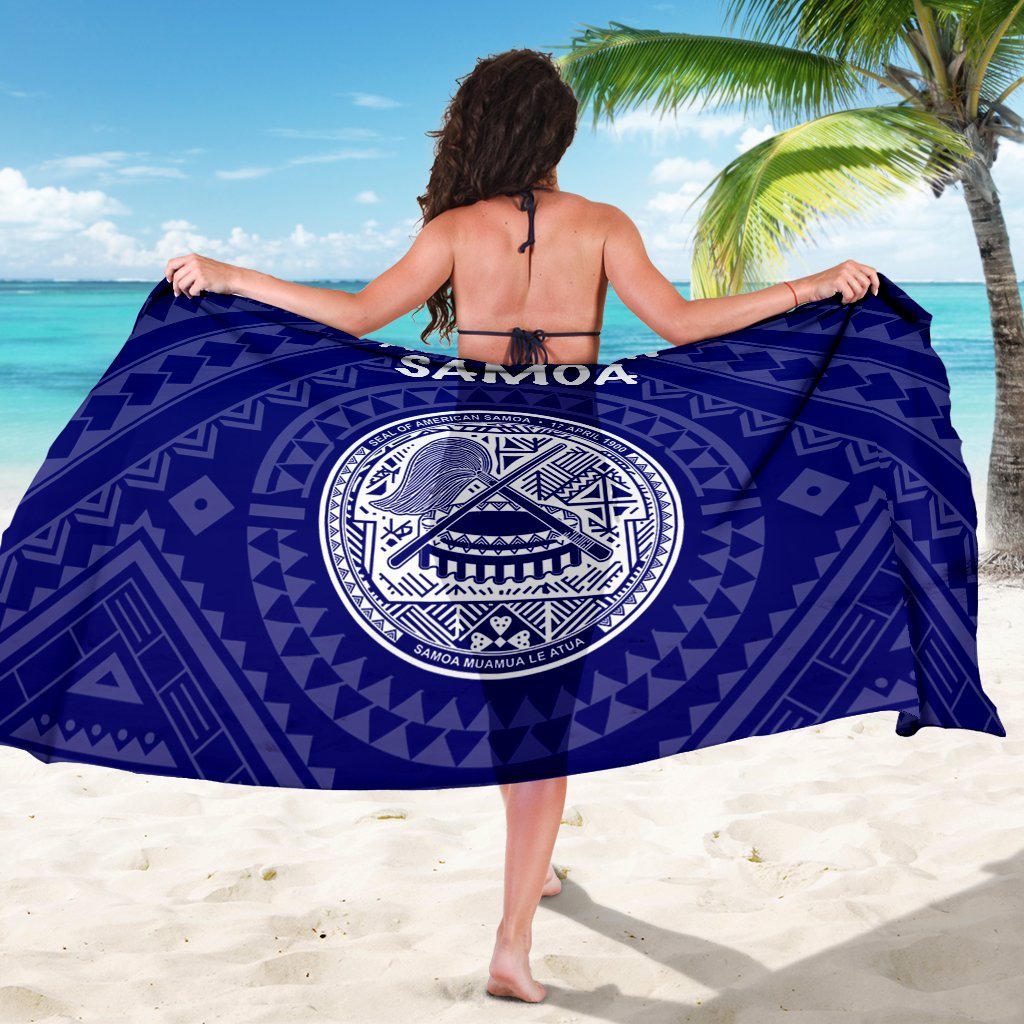 American Samoa Sarong - Seal In Polynesian Tattoo Style ( Blue) - Polynesian Pride
