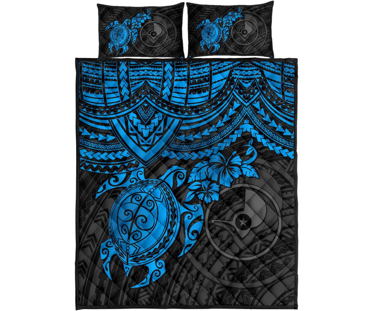Yap Polynesian Quilt Bed Set - Blue Turtle - Polynesian Pride