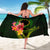 Cook Islands Polynesian Custom Personalised Sarong - Floral With Seal Flag Color - Polynesian Pride