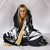 Hawaii Map Kanaka Polynesian Hula Girl Hooded Blanket - White - Polynesian Pride