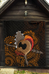 Hawaiian Warrior Helmet Polynesian Premium Quilt - Polynesian Pride