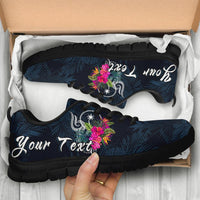 Chuuk Micronesia Custom Personalised Sneakers - Tropical Flower - Polynesian Pride