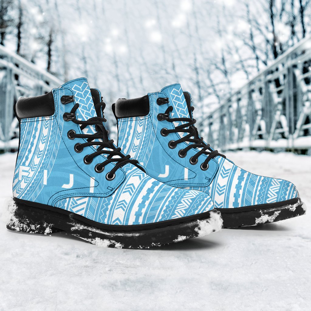 Fiji Leather Boots - Polynesian Flag Chief Version - Polynesian Pride