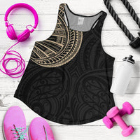 Samoa Tribal Maori Tattoo Roman Reigns Women Racerback Tank Gold - Polynesian Pride