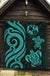 Tonga Polynesian Premium Quilt - Turquoise Tentacle Turtle - Polynesian Pride