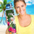 Nauru Hydro Tracking Bottle White - Turtle Plumeria Banana Leaf - Polynesian Pride