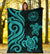 Tahiti Polynesian Premium Blanket - Turquoise Tentacle Turtle - Polynesian Pride