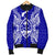 Guam Polynesian Men's Bomber Jacket Map Blue - Polynesian Pride