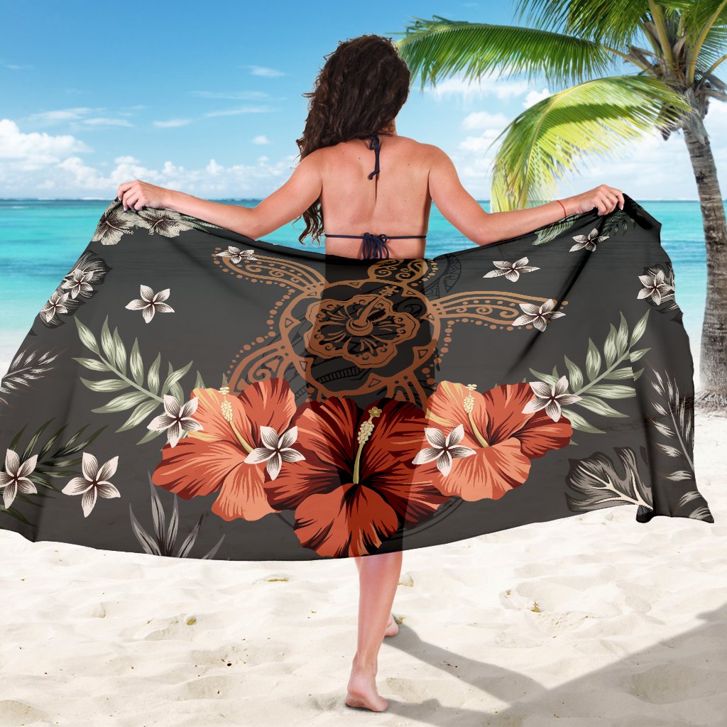 Hawaii Turtle Polynesian Hibiscus Kanaka Style Tropical - Sarong AH - Polynesian Pride