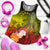 Cook Islands Women's Racerback Tank - Humpback Whale with Tropical Flowers (Yellow) Yellow - Polynesian Pride