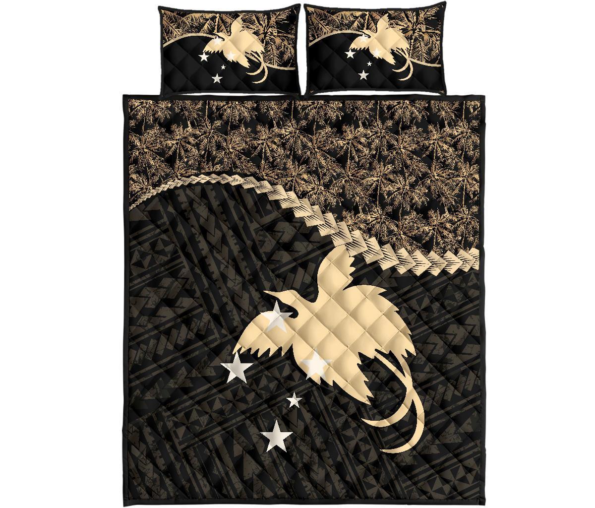 Papua New Guinea Polynesian Quilt Bed Set Golden Coconut Golden - Polynesian Pride