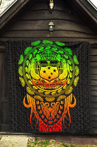 Samoa Polynesian Premium Quilt - Tattoo Pattern With Seal - Polynesian Pride