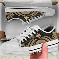 Papua New Guinea Low Top Canvas Shoes - Gold Tentacle Turtle - Polynesian Pride