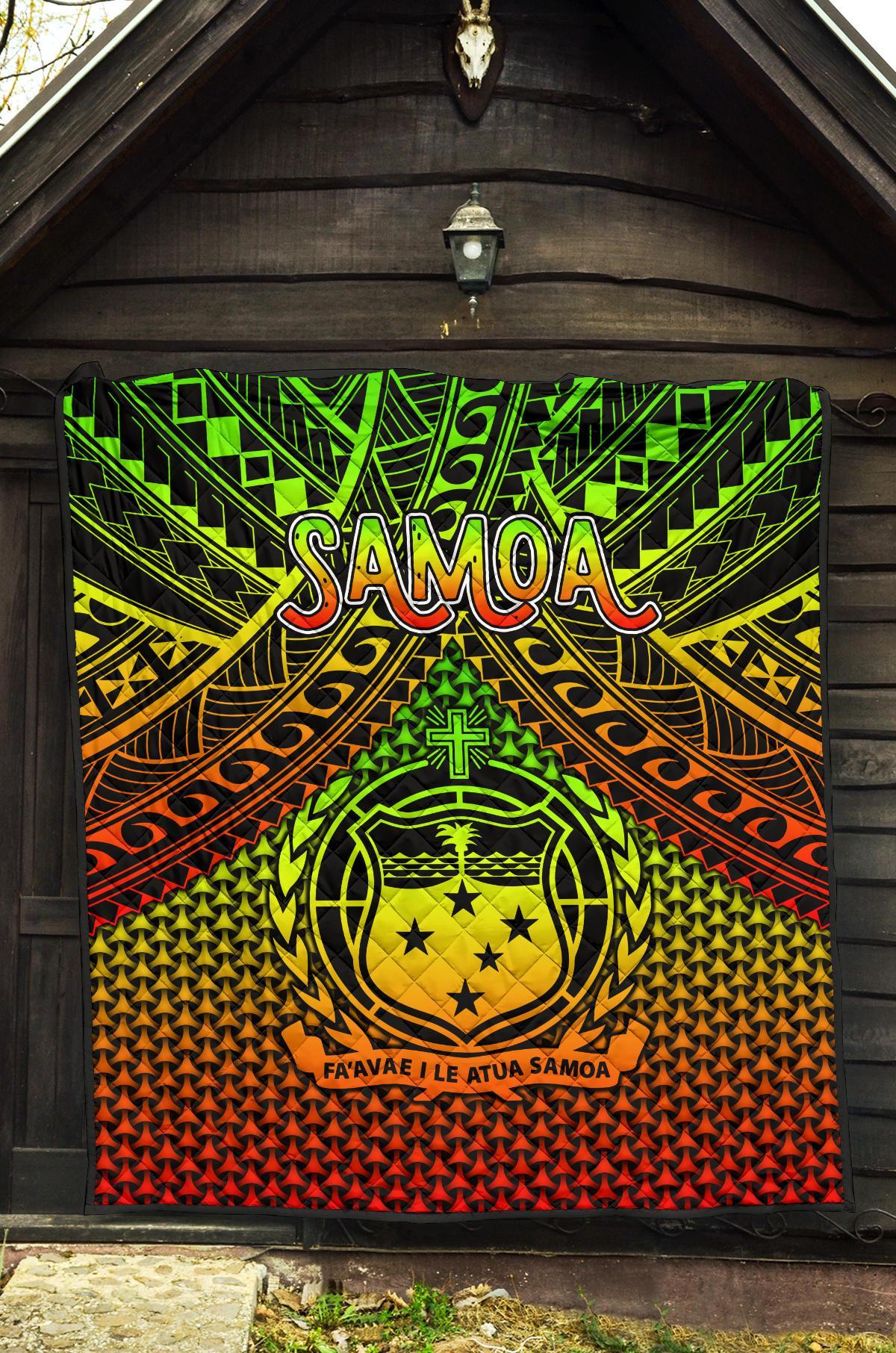 Polynesian Samoa Premium Quilt - Reggae Vintage Polynesian Patterns - Polynesian Pride