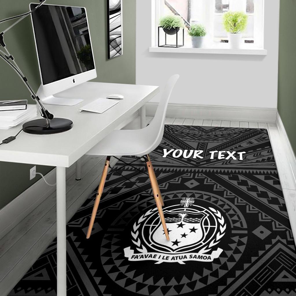 Samoa Personalised Area Rug - Samoa Seal In Polynesian Tattoo Style - Polynesian Pride