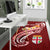 Fiji Custom Personalised Area Rug - Fiji Seal Polynesian Patterns Plumeria (Red) - Polynesian Pride