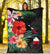 Hawaii Premium Blanket - Hawaii Map Hibiscus Blanket - Polynesian Pride