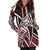 New Caledonia Women's Hoodie Dress - Tribal Flower Special Pattern Red Color - Polynesian Pride