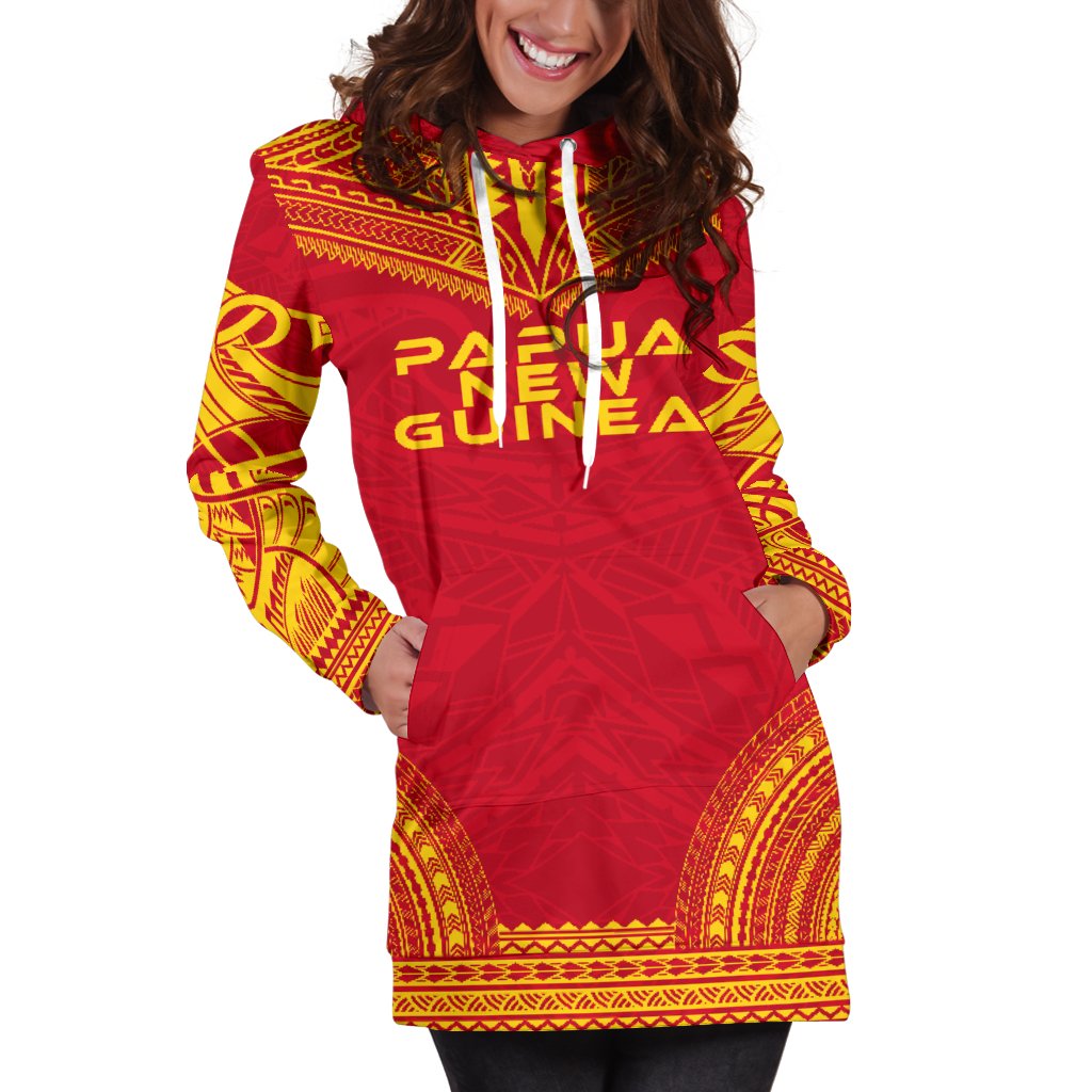 Papua New Guinea Women's Hoodie Dress - Polynesian Flag Chief - Polynesian Pride