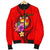 Tonga Polynesian Men's Bomber Jacket - Floral With Seal Red - Polynesian Pride