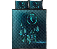 Chuuk Polynesian Quilt Bed Set Dreamcatcher Blue - Polynesian Pride