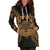 Tuvalu Polynesian Hoodie Dress Map Gold - Polynesian Pride