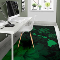 Hawaii Turtle Hibiscus Map Polynesian Area Rug AH - Polynesian Pride