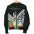 New Caledonia Men's Bomber Jacket - New Caledonia Coat of Arms & Polynesian Tropical Flowers White - Polynesian Pride