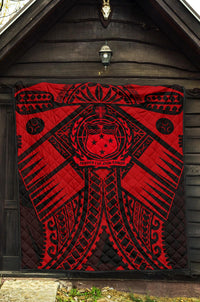 Samoa Polynesian Premium Quilt - Samoa Red Seal with Polynesian Tattoo - Polynesian Pride