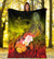 Yap Premium Blanket - Humpback Whale with Tropical Flowers (Yellow) - Polynesian Pride