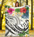 Kosrae Polynesian Premium Blanket - Summer Plumeria (White) - Polynesian Pride