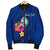 Guam Polynesian Custom Personalised Men's Bomber Jacket - Floral With Seal Blue Blue - Polynesian Pride